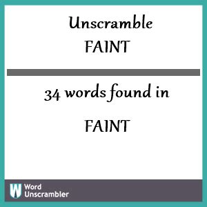 faintly unscramble|unscramble faintly letters.